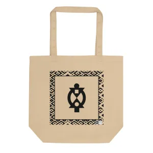 100% cotton Eco Tote Bag, featuring the Adinkra symbol for cooperation, NO TEXT
