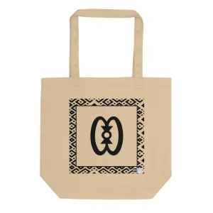 100% cotton Eco Tote Bag, featuring the Adinkra symbol for democracy, NO TEXT