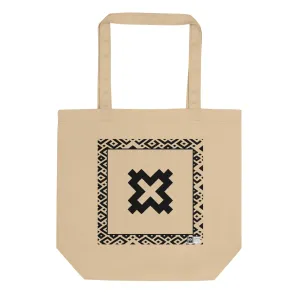 100% cotton Eco Tote Bag, featuring the Adinkra symbol for fortress, NO TEXT