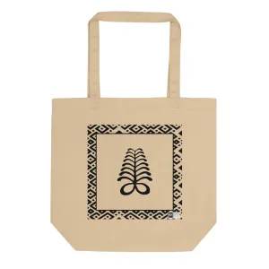 100% cotton Eco Tote Bag, featuring the Adinkra symbol for hardiness, NO TEXT