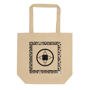 100% cotton Eco Tote Bag, featuring the Adinkra symbol for ingenuity, NO TEXT
