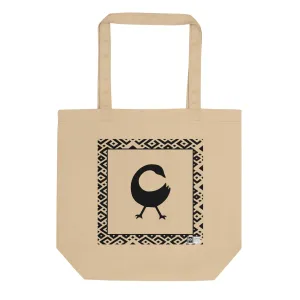 100% cotton Eco Tote Bag, featuring the Adinkra symbol for not leaving important things behind, NO TEXT