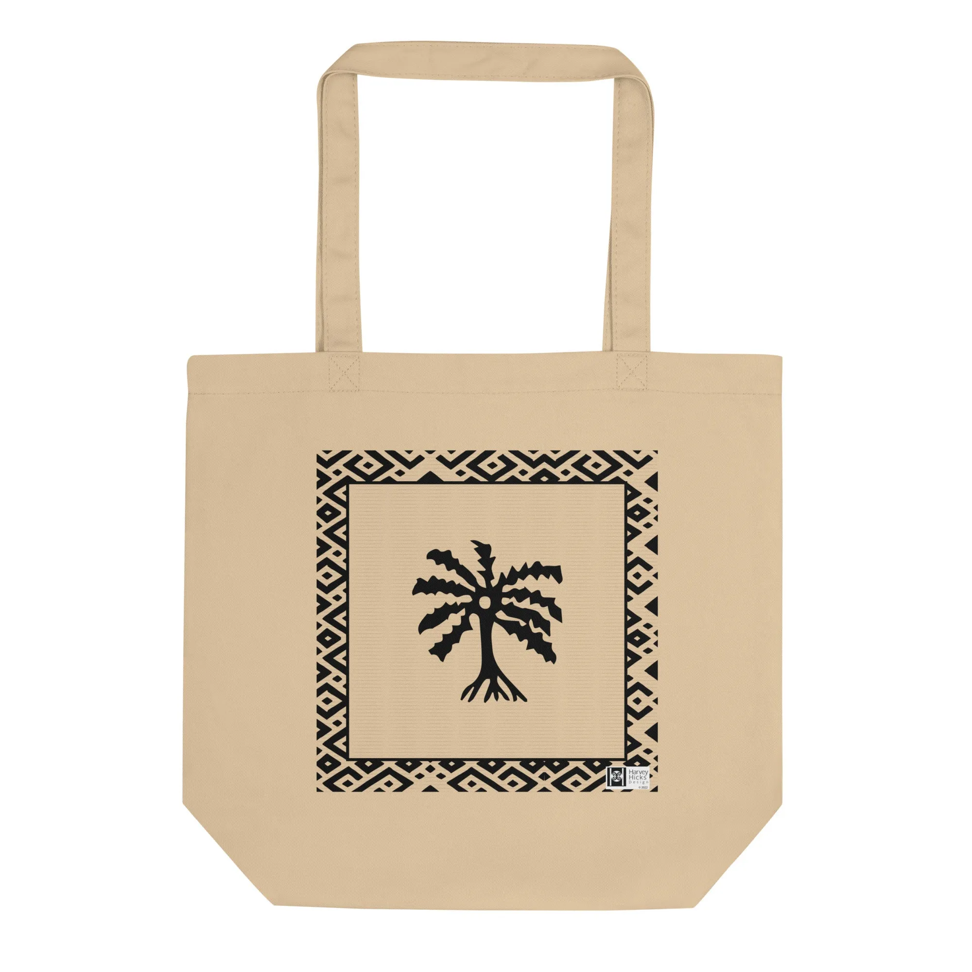 100% cotton Eco Tote Bag, featuring the Adinkra symbol for resourcefulness, NO TEXT