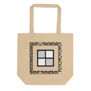 100% cotton Eco Tote Bag, featuring the Adinkra symbol for sharing ideas, NO TEXT