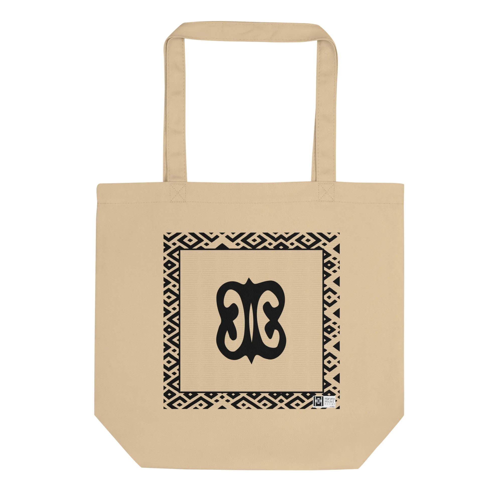 100% cotton Eco Tote Bag, featuring the Adinkra symbol for that which is imperishable, NO TEXT