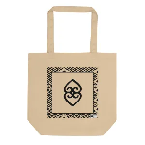 100% cotton Eco Tote Bag, featuring the Adinkra symbol for the significance of the Earth, NO TEXT