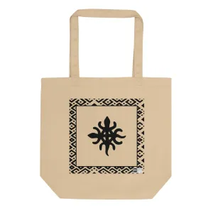 100% cotton Eco Tote Bag, featuring the Adinkra symbol for unity in diversity, NO TEXT