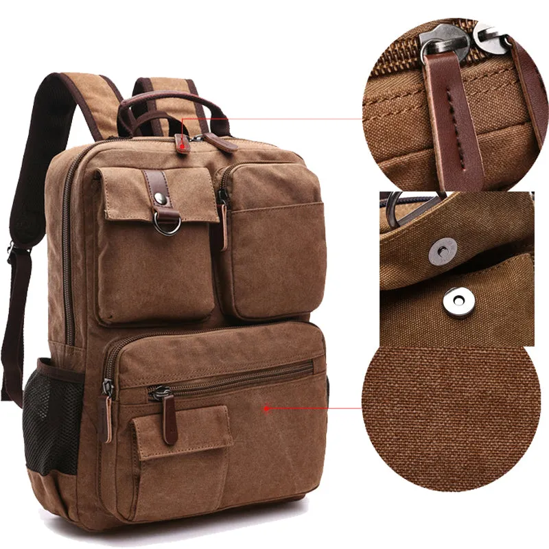 19inch Large Canvas Laptop Backpack