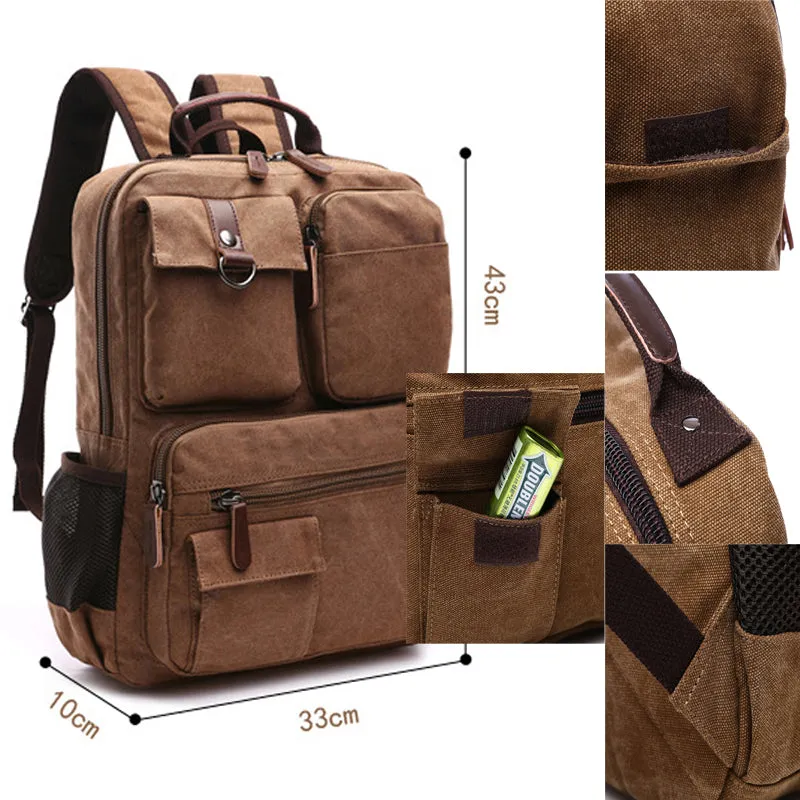 19inch Large Canvas Laptop Backpack