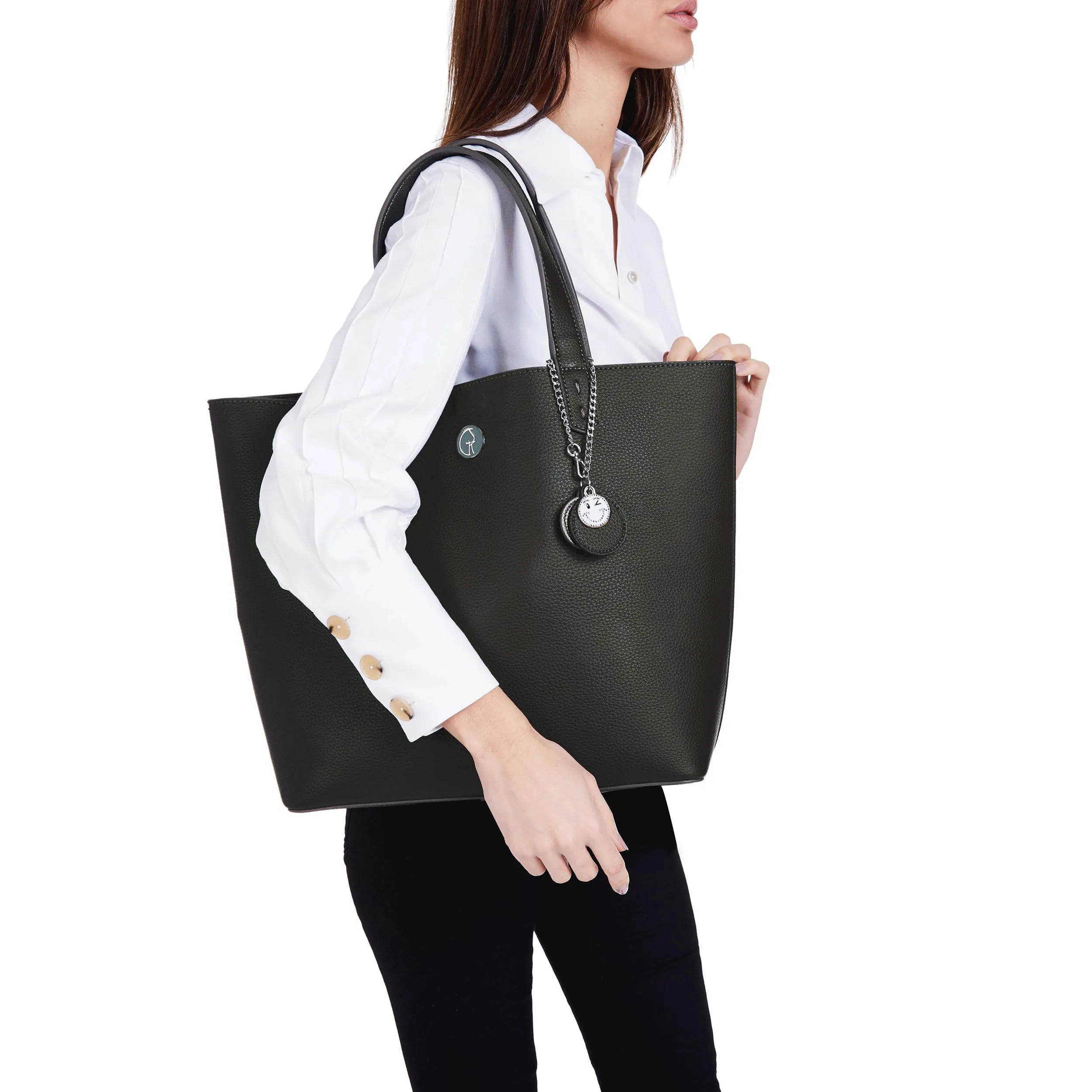 3 Vegan Leather Bags in 1 | Forest Green & Metallic