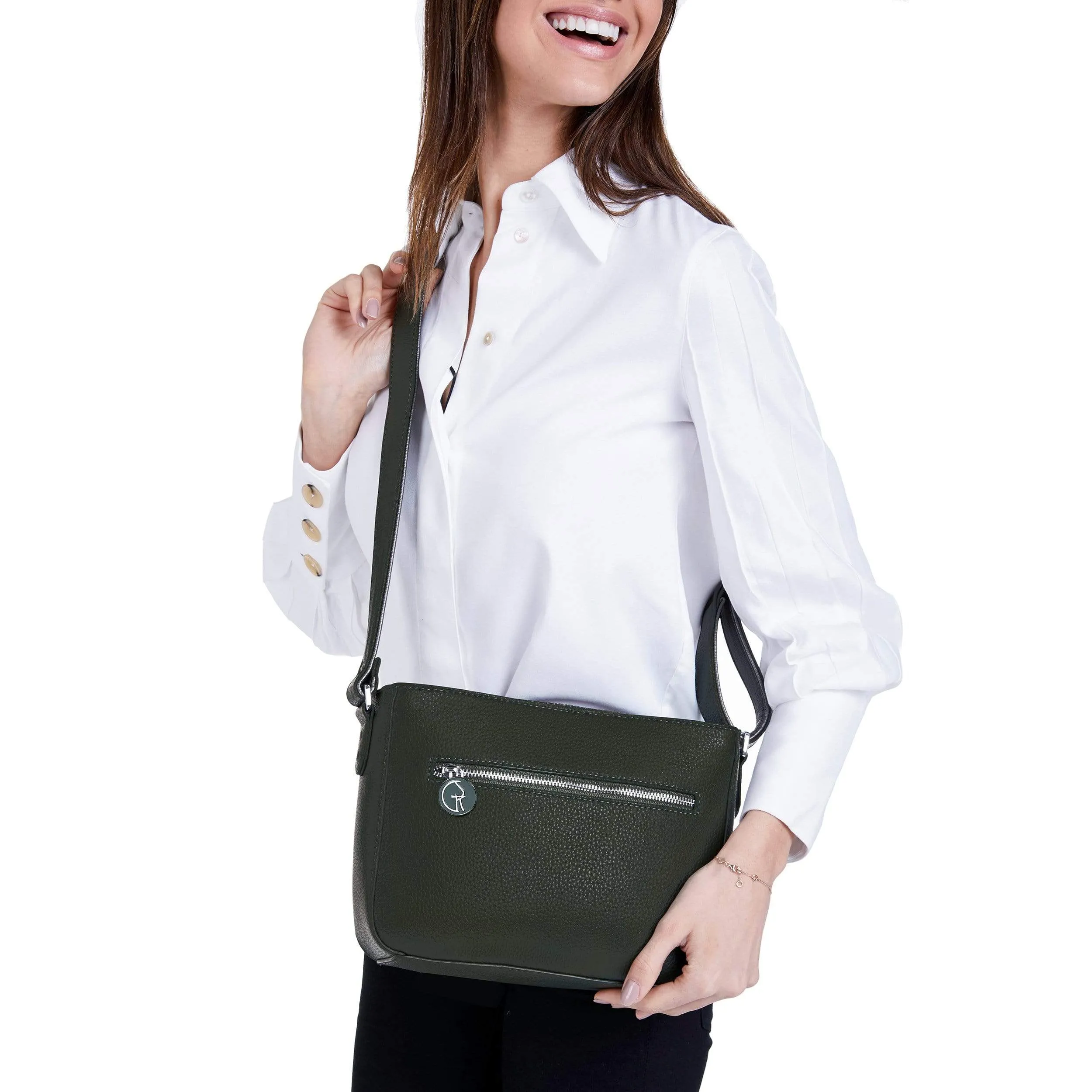3 Vegan Leather Bags in 1 | Forest Green & Metallic