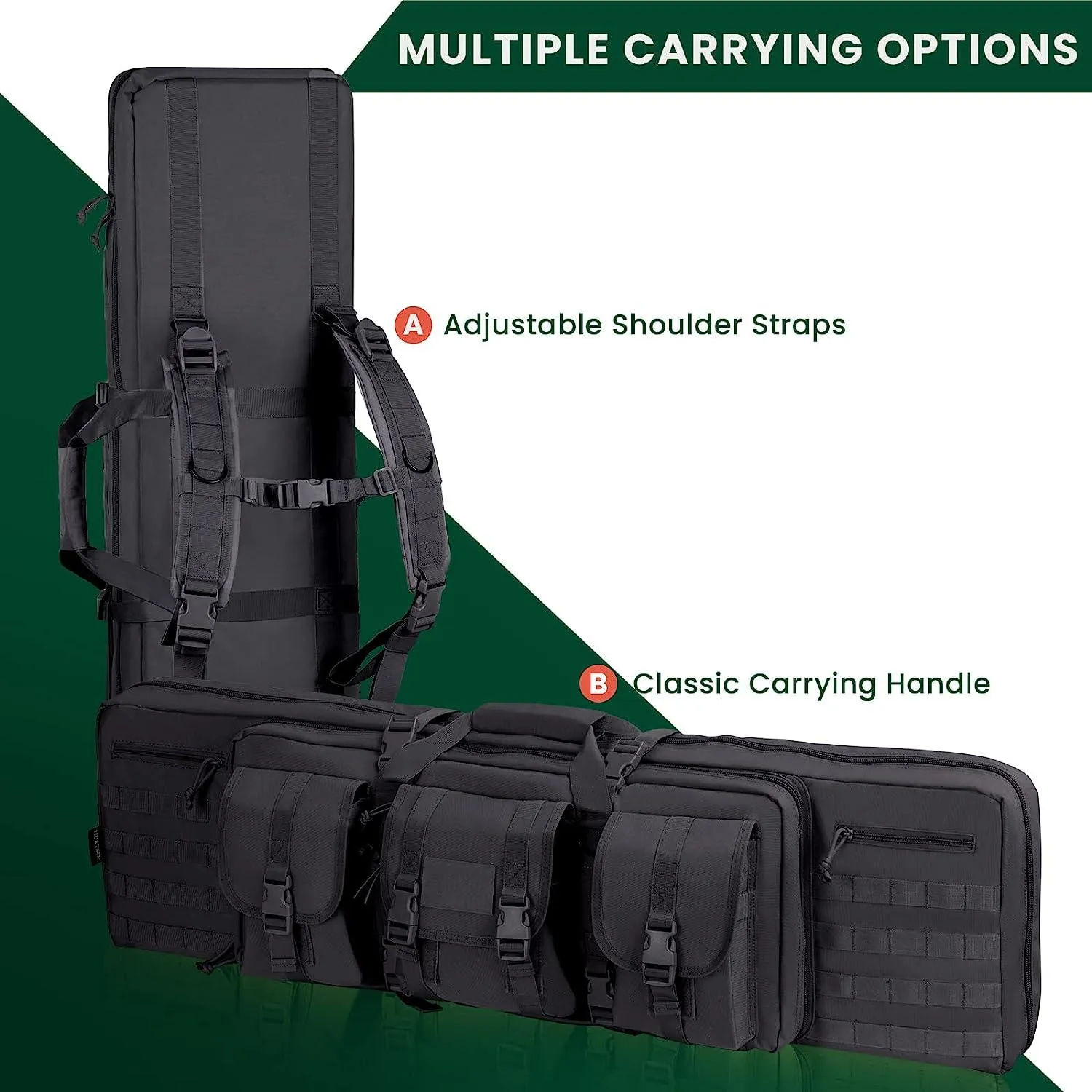 44" RECTANGULAR TACTICAL AIR RIFLE RUCKSACK - BLK