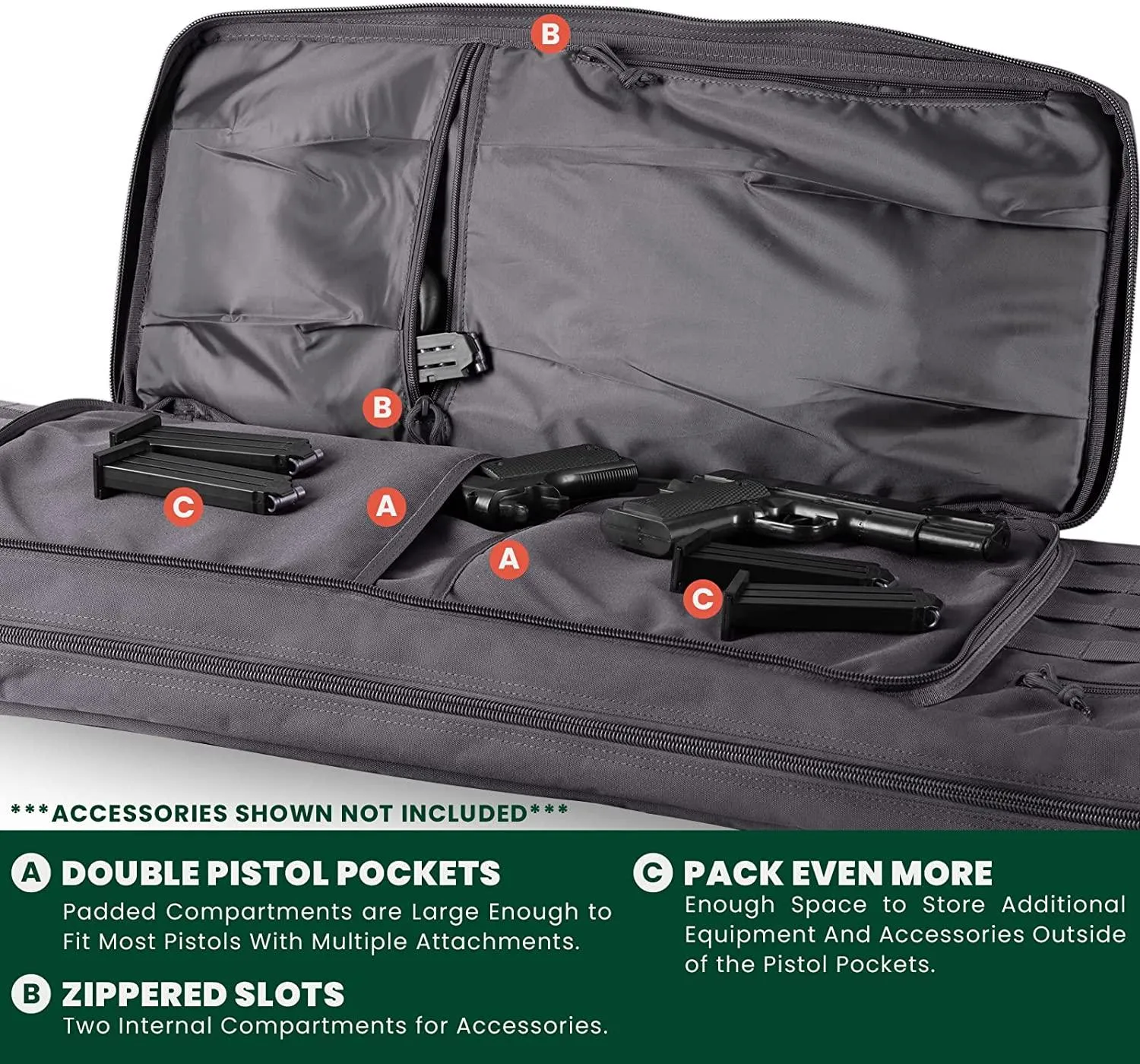 44" RECTANGULAR TACTICAL AIR RIFLE RUCKSACK - BLK