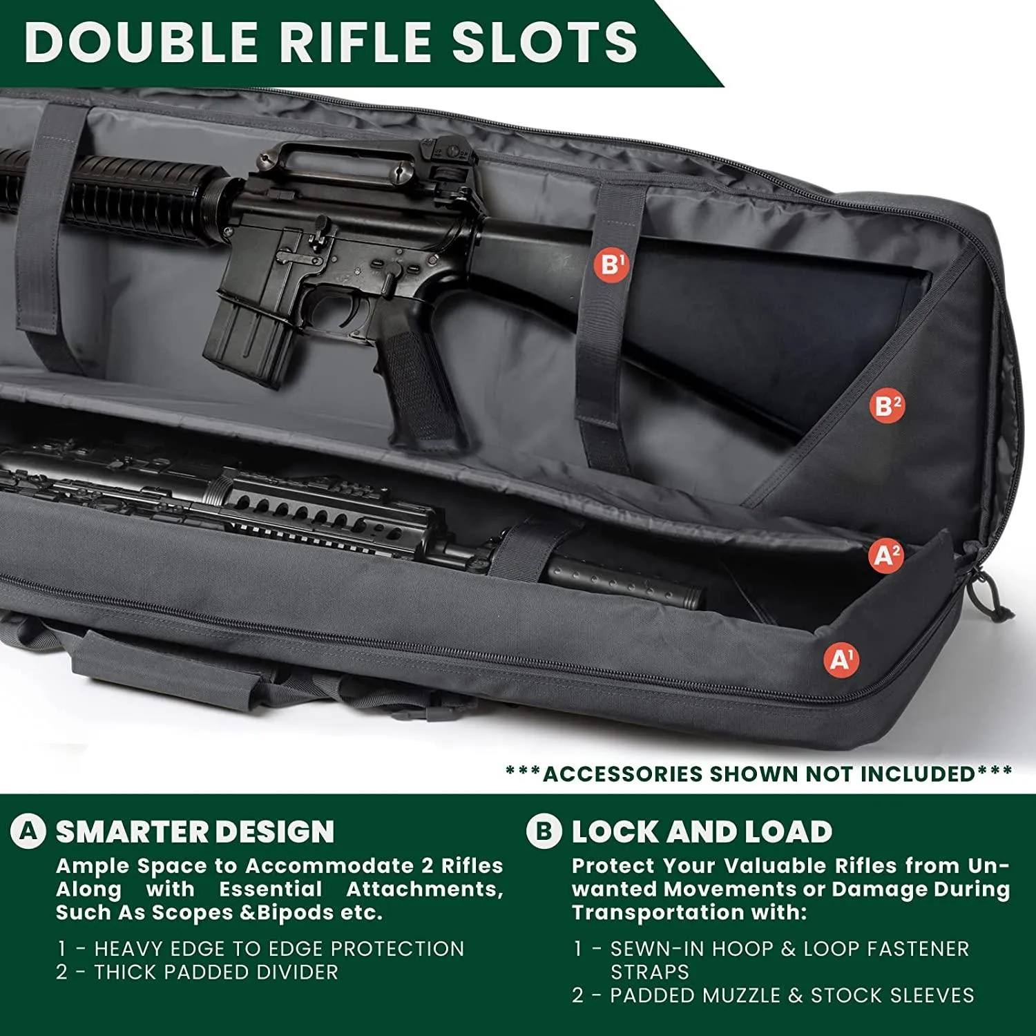 44" RECTANGULAR TACTICAL AIR RIFLE RUCKSACK - BLK