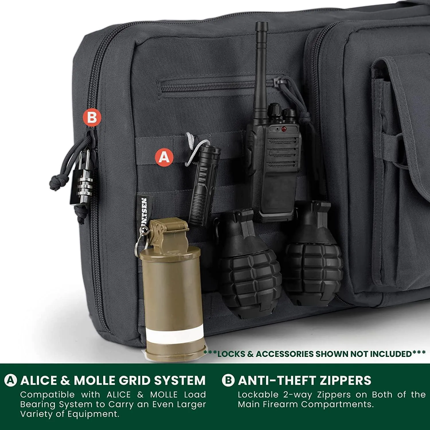 44" RECTANGULAR TACTICAL AIR RIFLE RUCKSACK - BLK