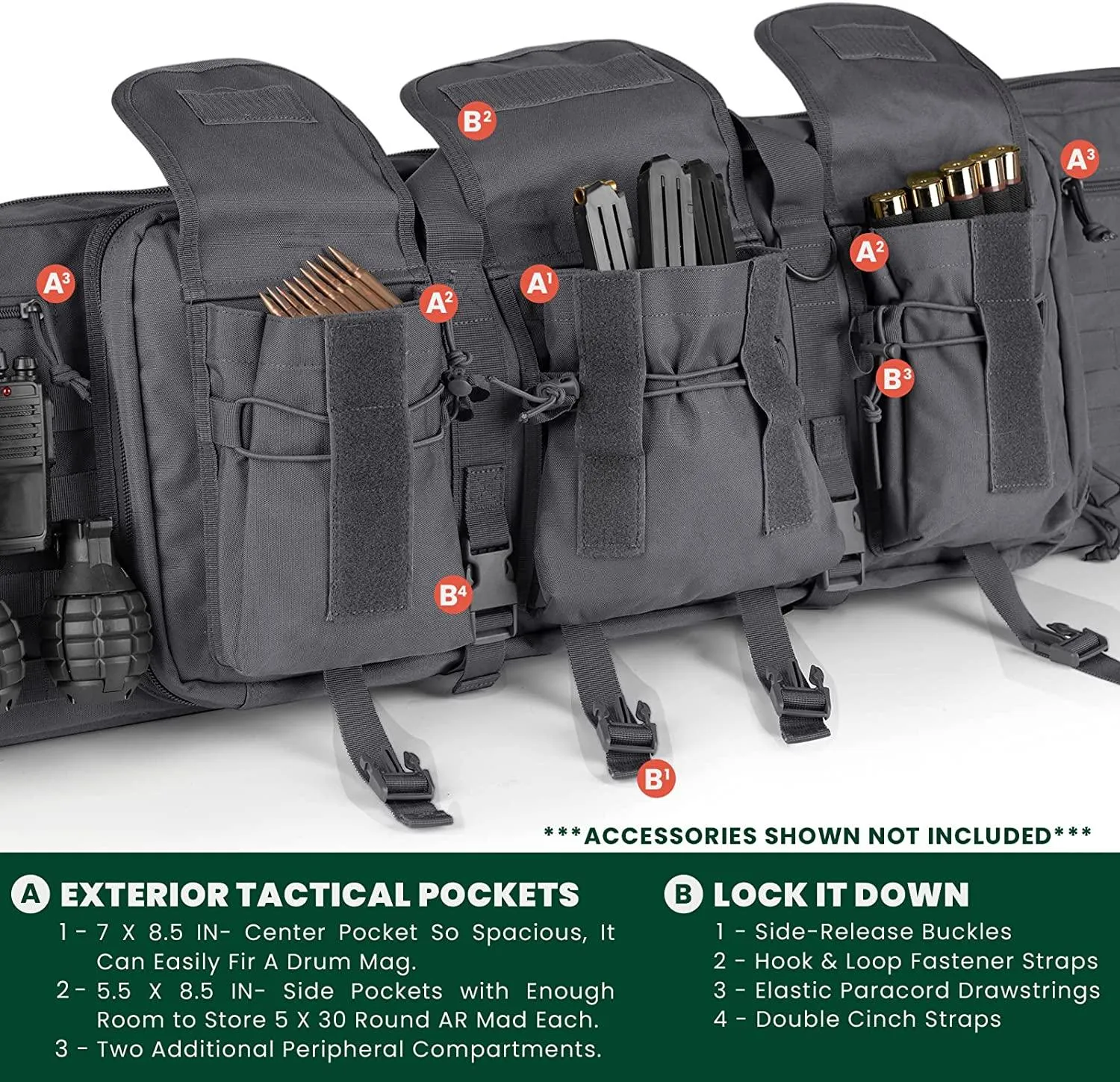 44" RECTANGULAR TACTICAL AIR RIFLE RUCKSACK - BLK
