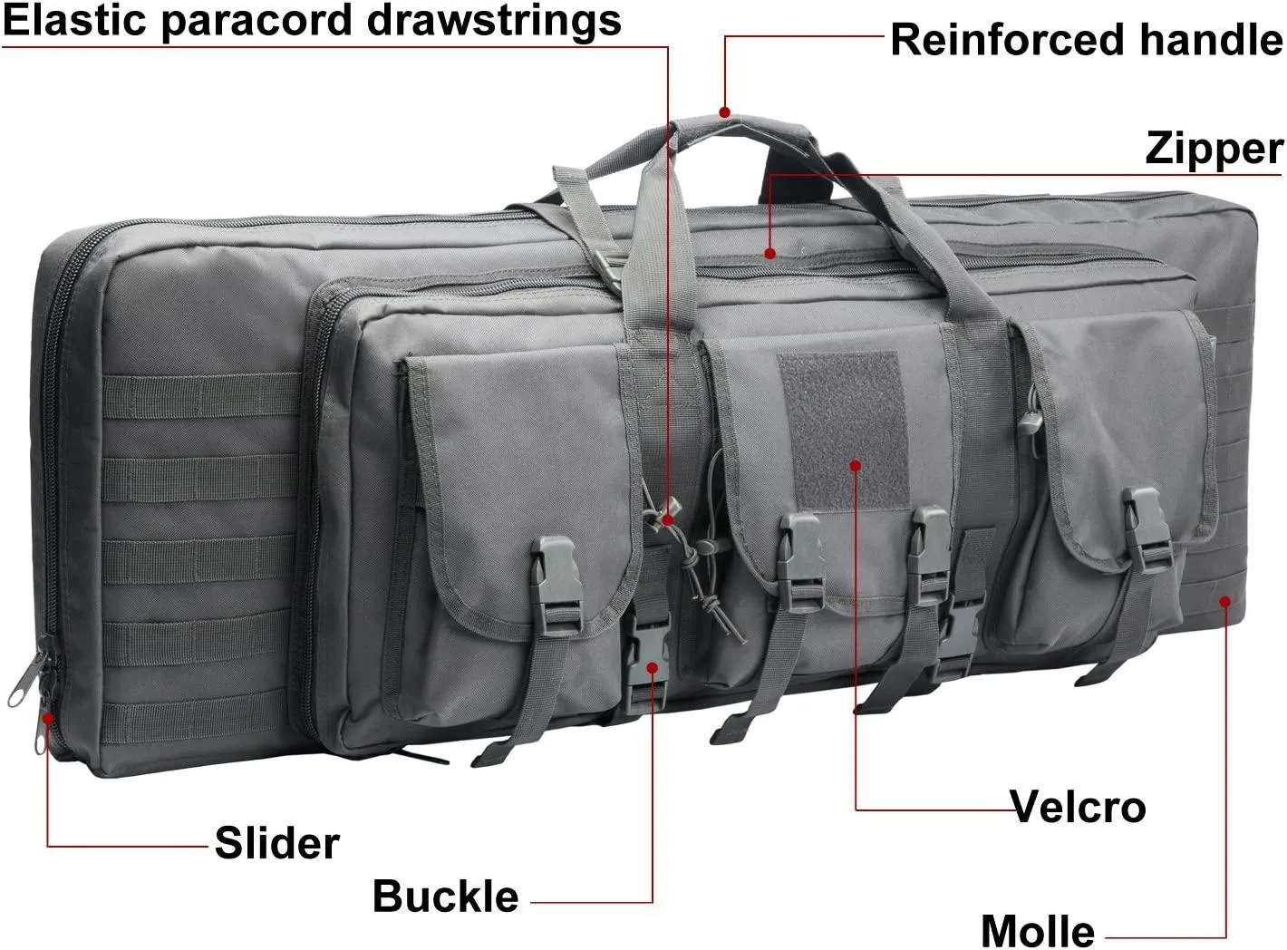 44" RECTANGULAR TACTICAL AIR RIFLE RUCKSACK - BLK