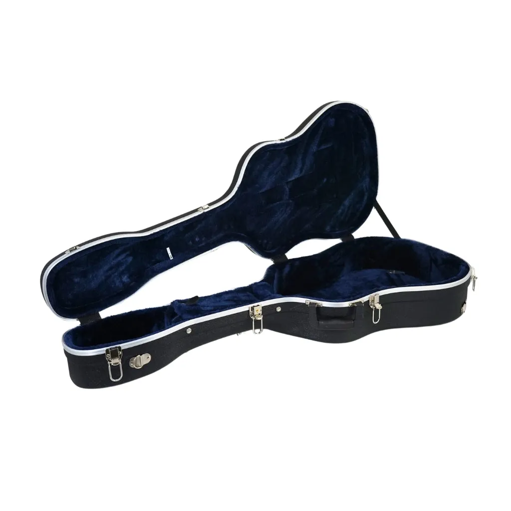 ABS Acoustic Dreadnought Hard Case - Black with Dark Blue Interior