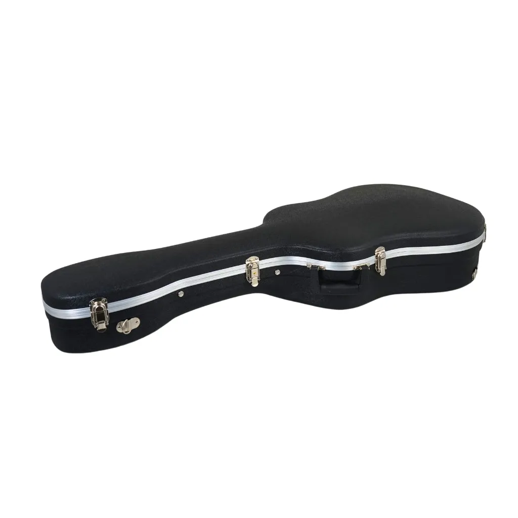 ABS Acoustic Dreadnought Hard Case - Black with Dark Blue Interior