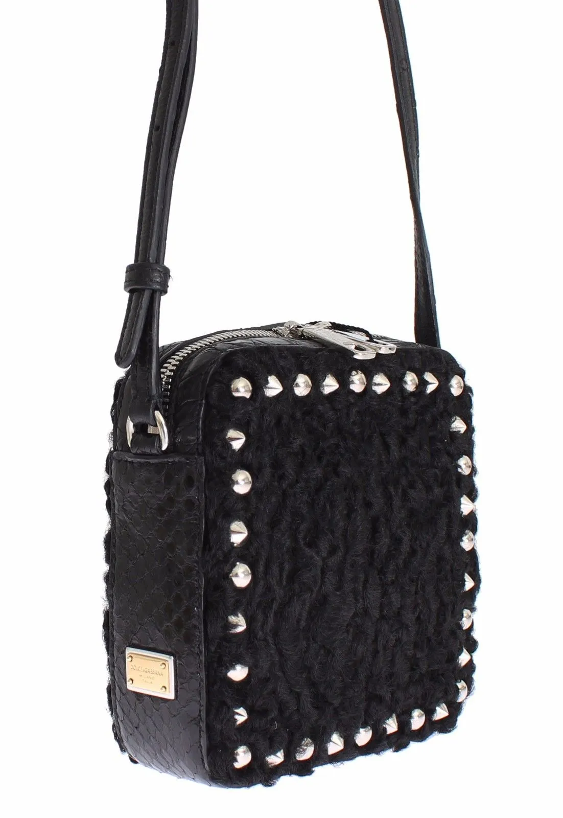 Bag Black Caiman Python Ostrich Ashkatran Purse Handbag