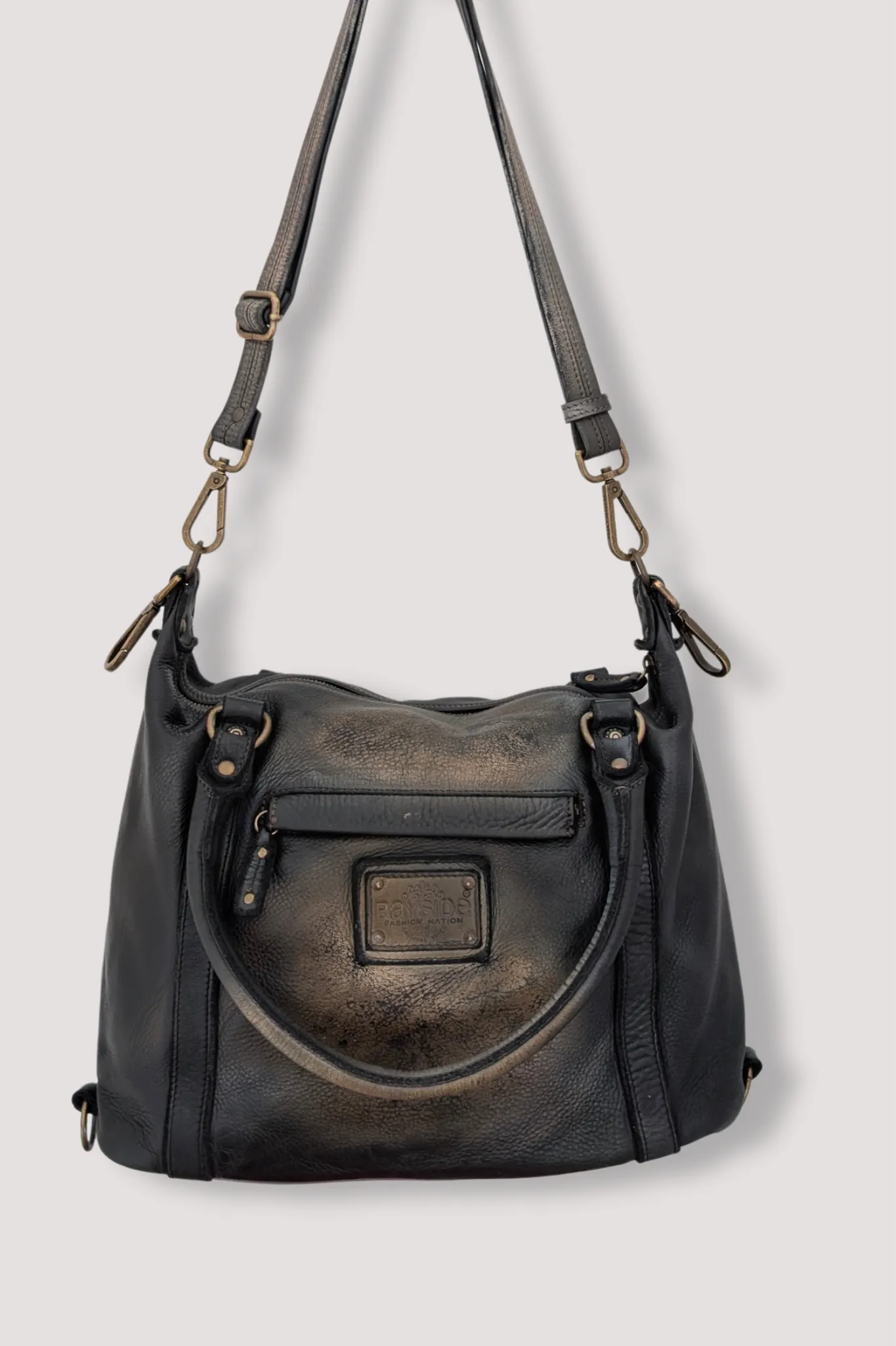 Bayside84 Motorcycle Studded Bag - Black Vintage