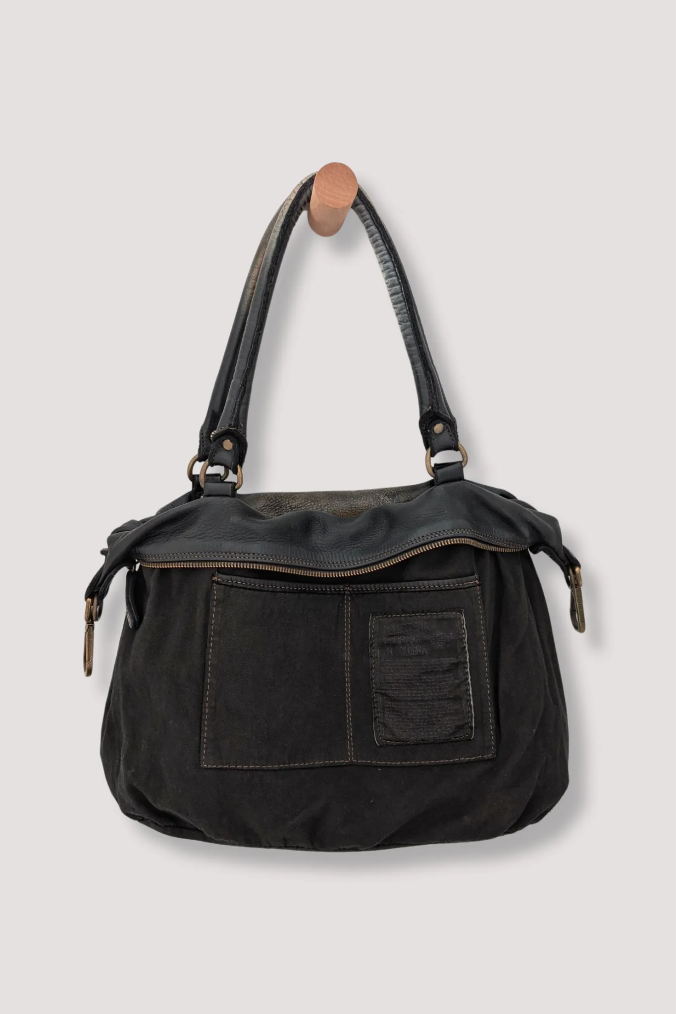Bayside84 Motorcycle Studded Bag - Black Vintage