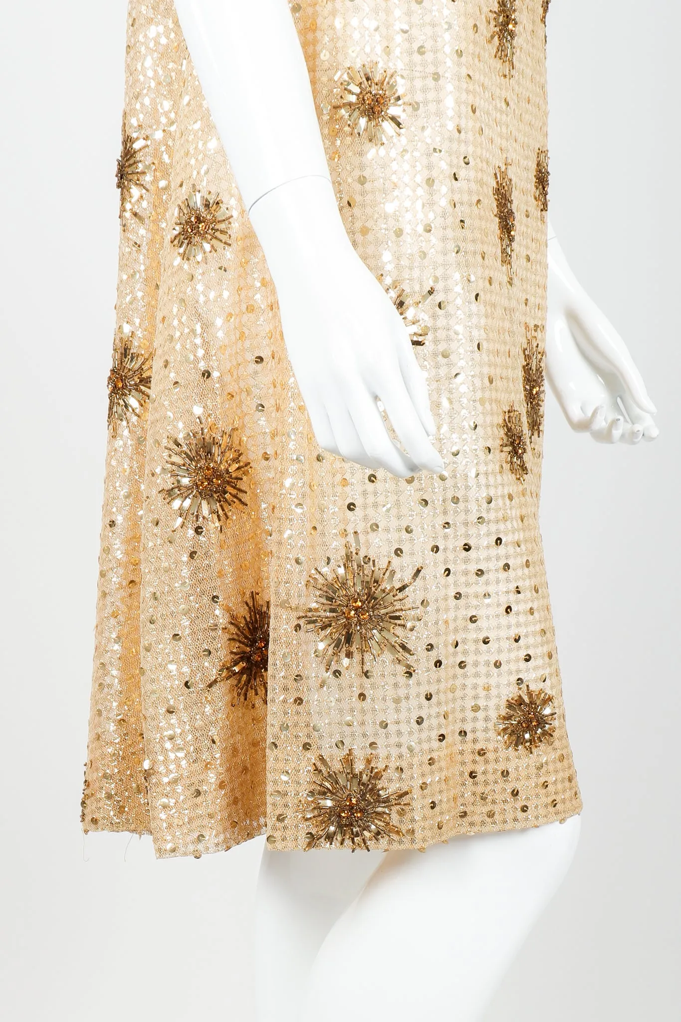 Beaded Sheer Sunburst Dress