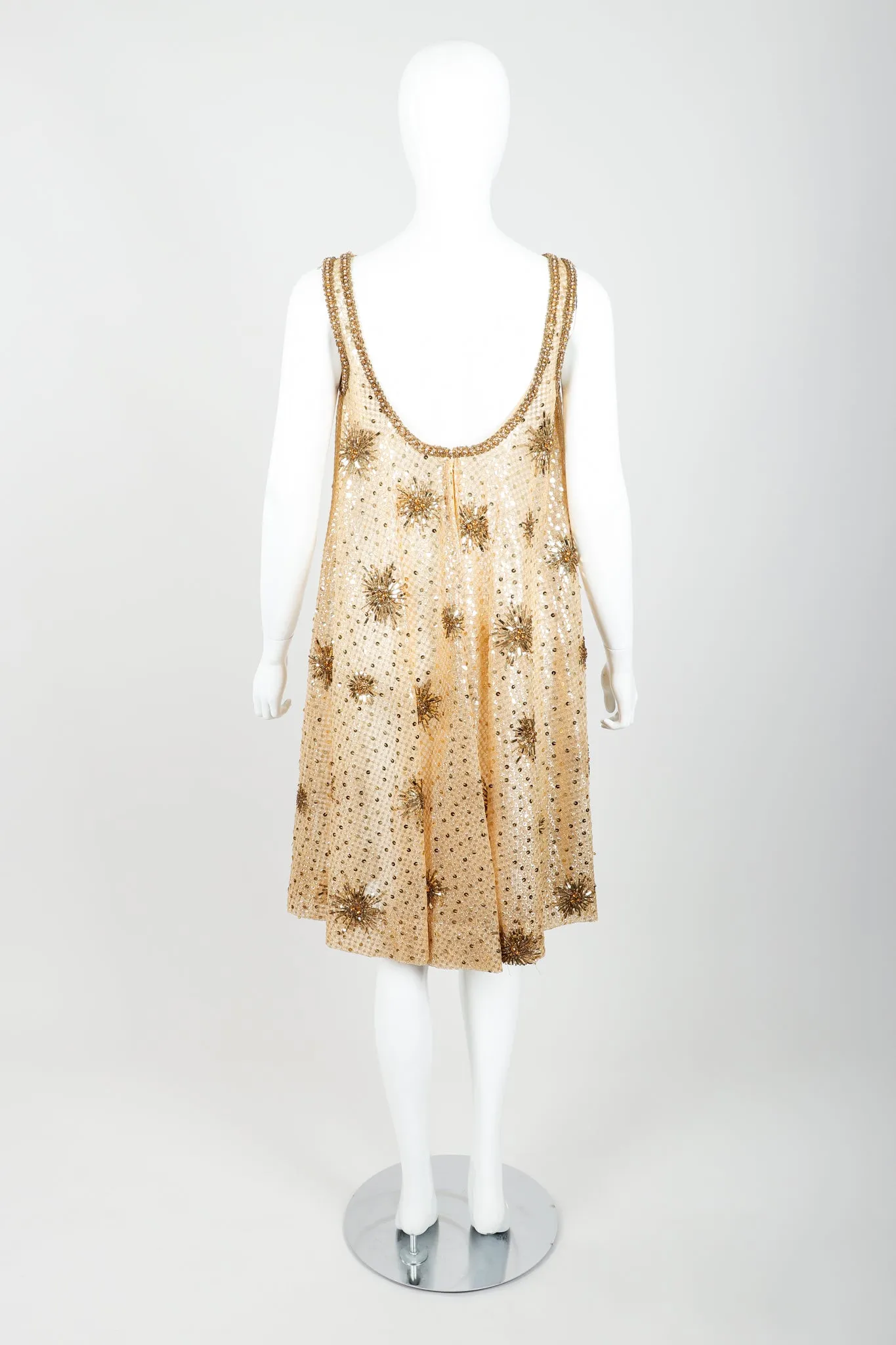 Beaded Sheer Sunburst Dress
