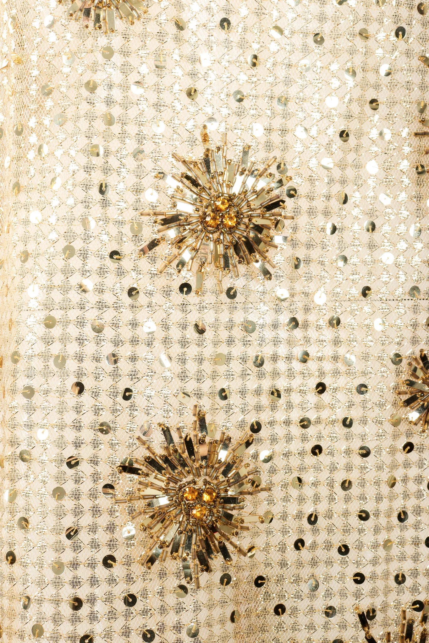 Beaded Sheer Sunburst Dress