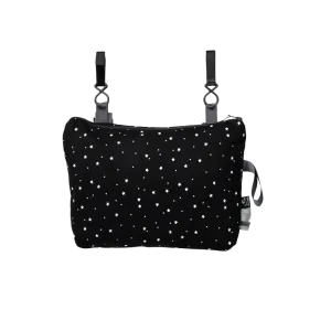 Black With White Stars Stroller Bag