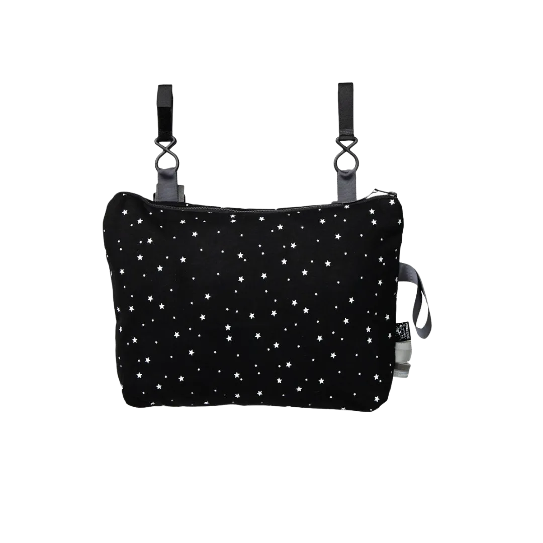 Black With White Stars Stroller Bag