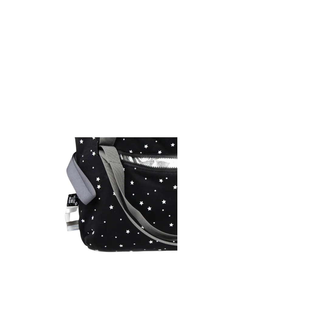 Black With White Stars Stroller Bag
