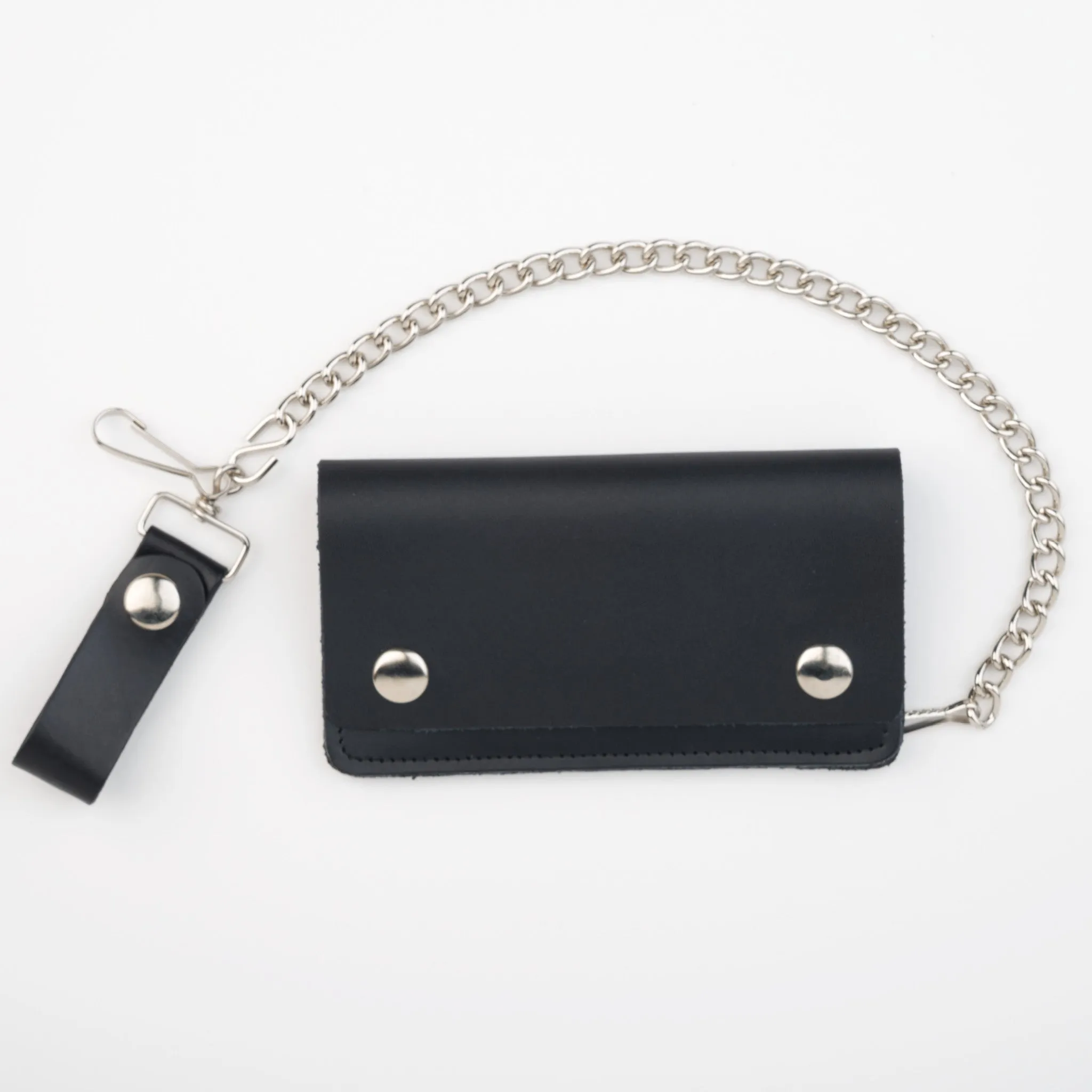 BW402-23  6" Biker Wallet- Plain Black