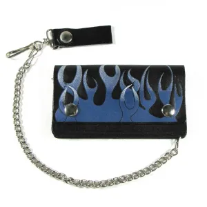 BW402C-112  6 “ Biker Wallet- Blue Flames