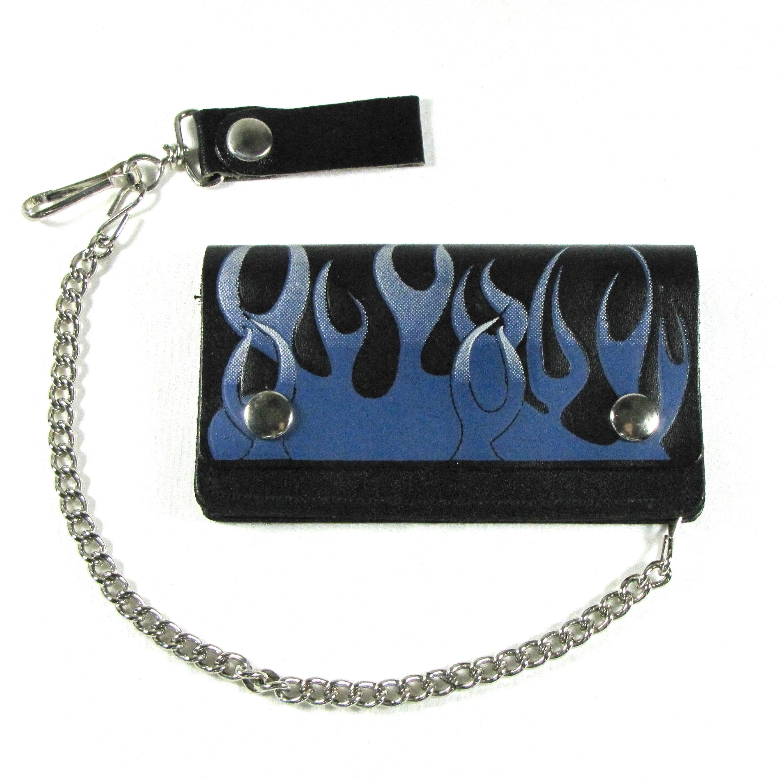 BW402C-112  6 “ Biker Wallet- Blue Flames
