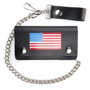 BW402cc-162  6" Biker Wallet- U.S. Flag