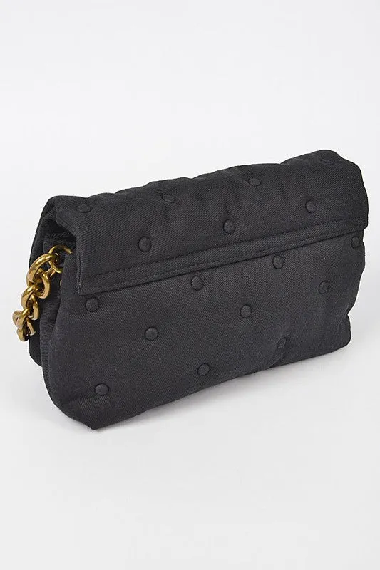 Canvas Studded Chain Bag