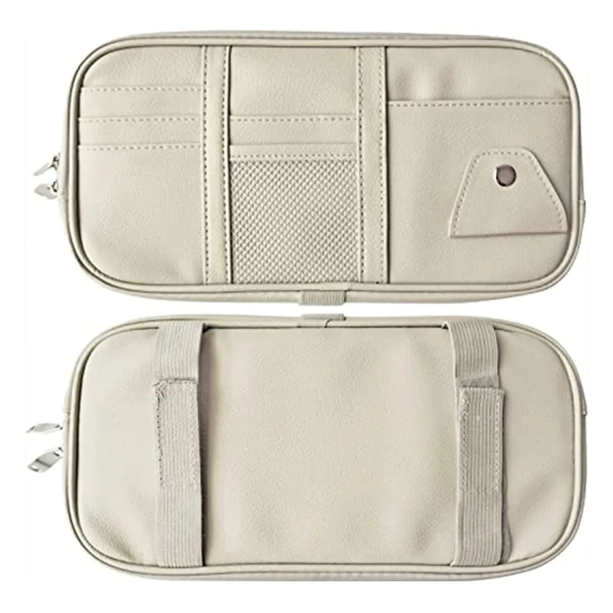 Car Sun Visor Organizer Auto Car Visor Pocket and Interior Accessories Car Truck Visor Storage Pouch Holder with Multi-Pocket Net Zippers