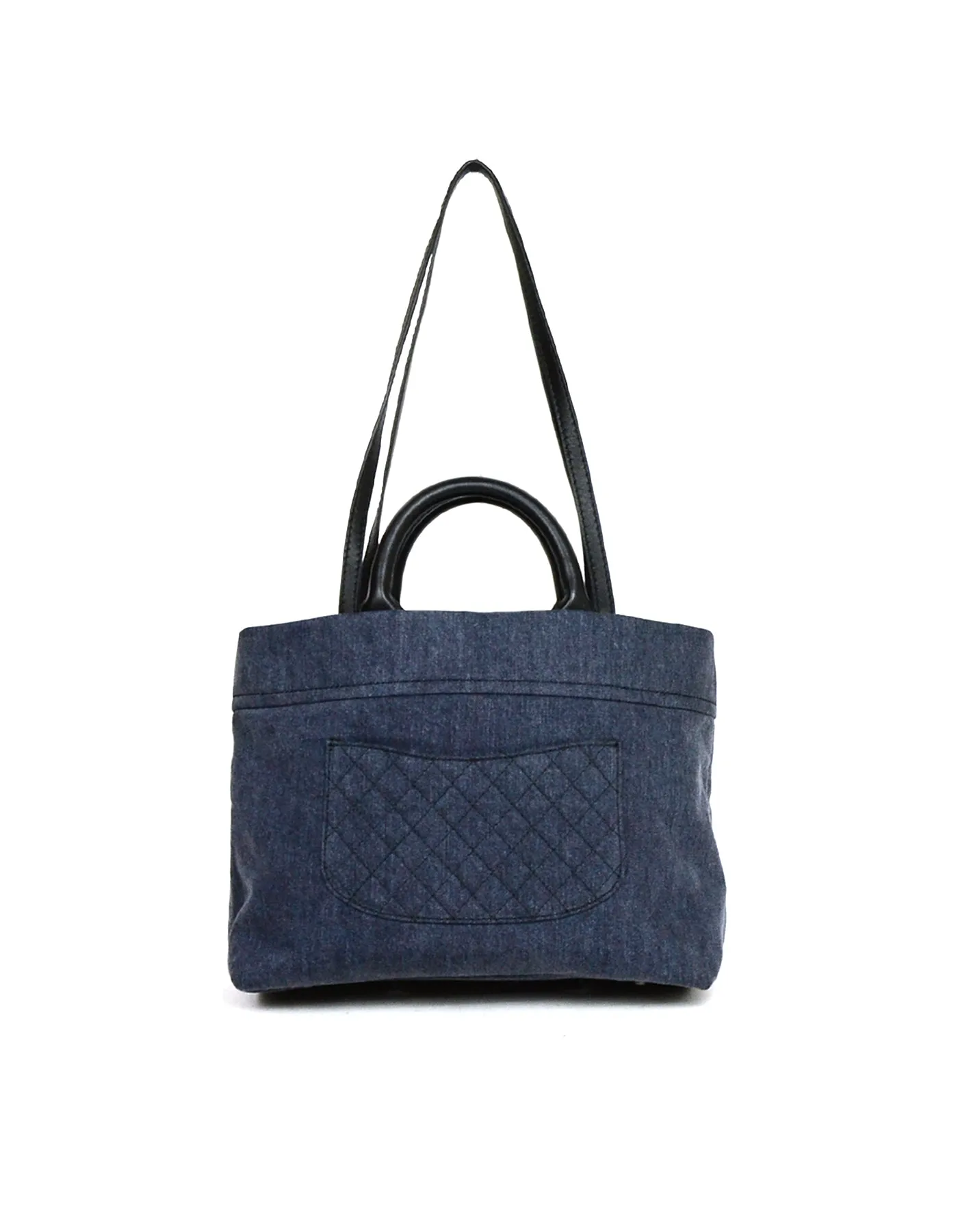Chanel 2017 Blue Denim Deauville Style Tote Bag w. Straps