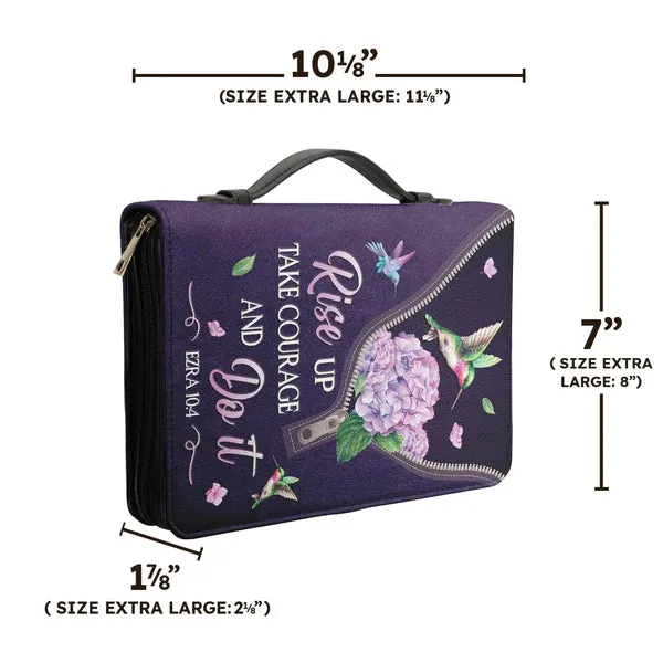 Christianart Bible Cover - Rise Up Take Courage And Do It Ezra 10 4 Hummingbird - Personalized Bible Cover - CABBBCV16060324.