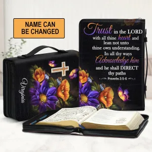 Christianart Bible Cover, Trust In The Lord Proverbs 3:5-6, Personalized Gifts for Pastor. Gifts For Women.