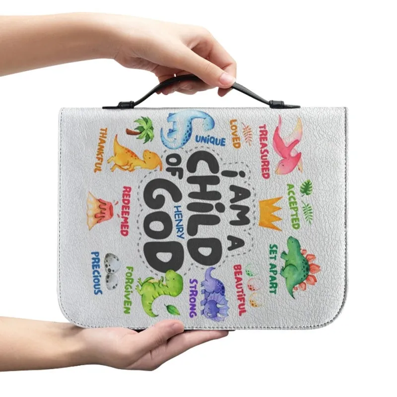 Christianartbag Bible Cover, Colorful Dinosaurs 'Child of God' Personalized Bible Cover, CAB06281123.