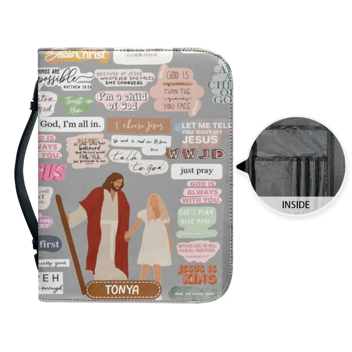 Christianartbag Bible Cover - My Bible Affirmations Bible Cover - Personalized Bible Cover - Spiritual Tapestry Bible Cover - CABBBCV01160923.
