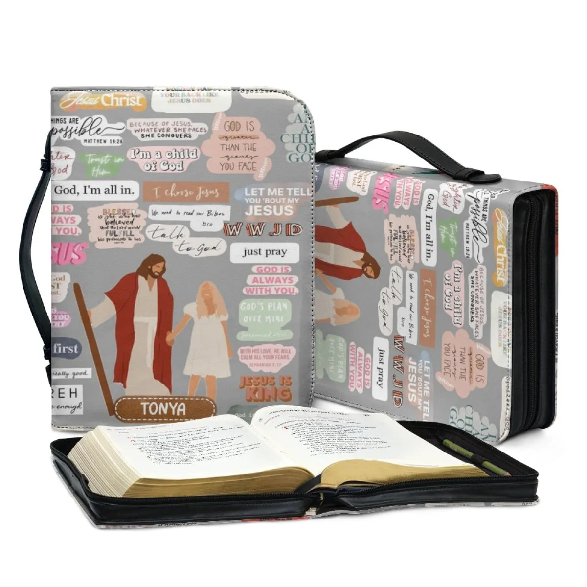 Christianartbag Bible Cover - My Bible Affirmations Bible Cover - Personalized Bible Cover - Spiritual Tapestry Bible Cover - CABBBCV01160923.
