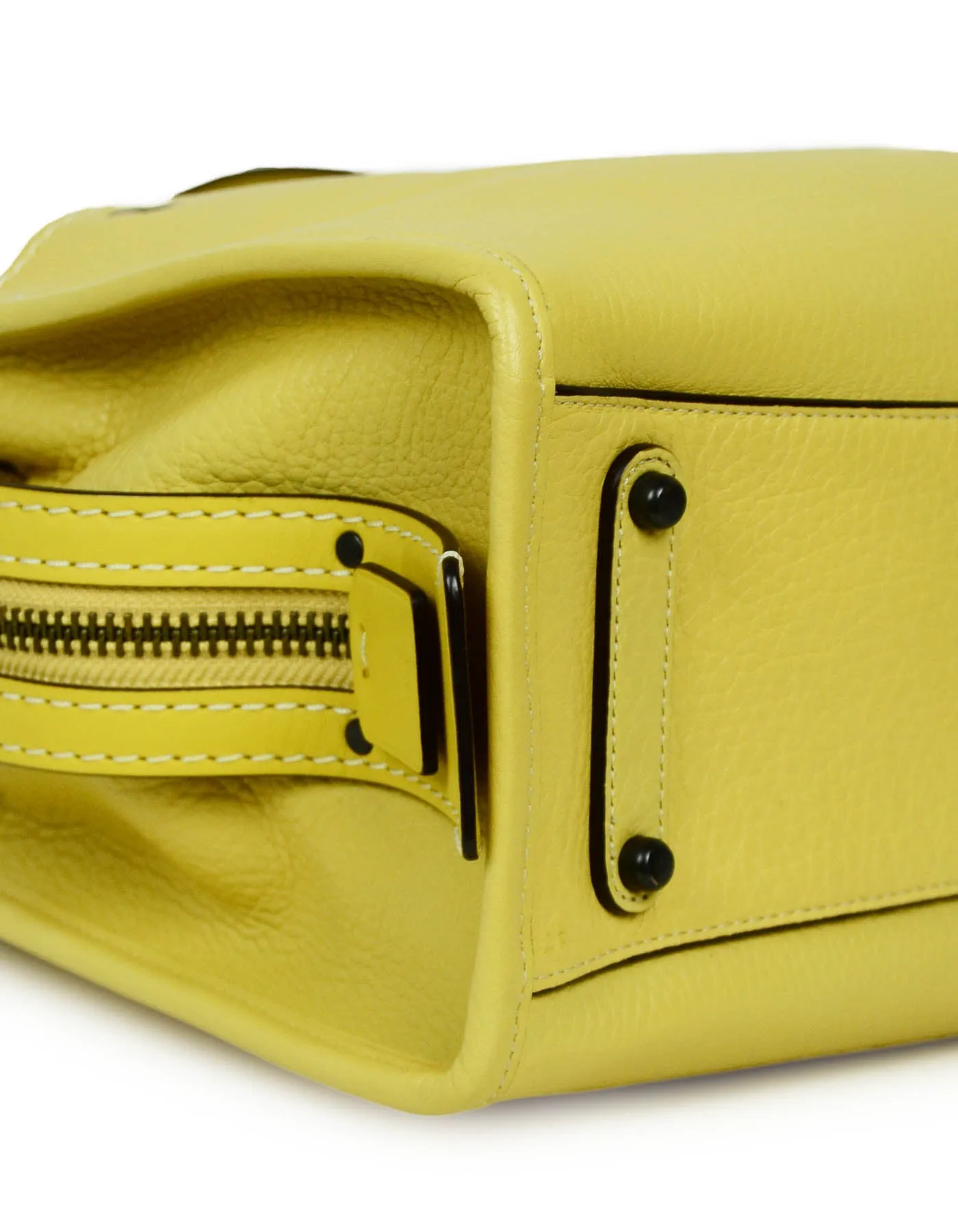 Coach Yellow Leather Rogue 25 Handbag w Snake Trim