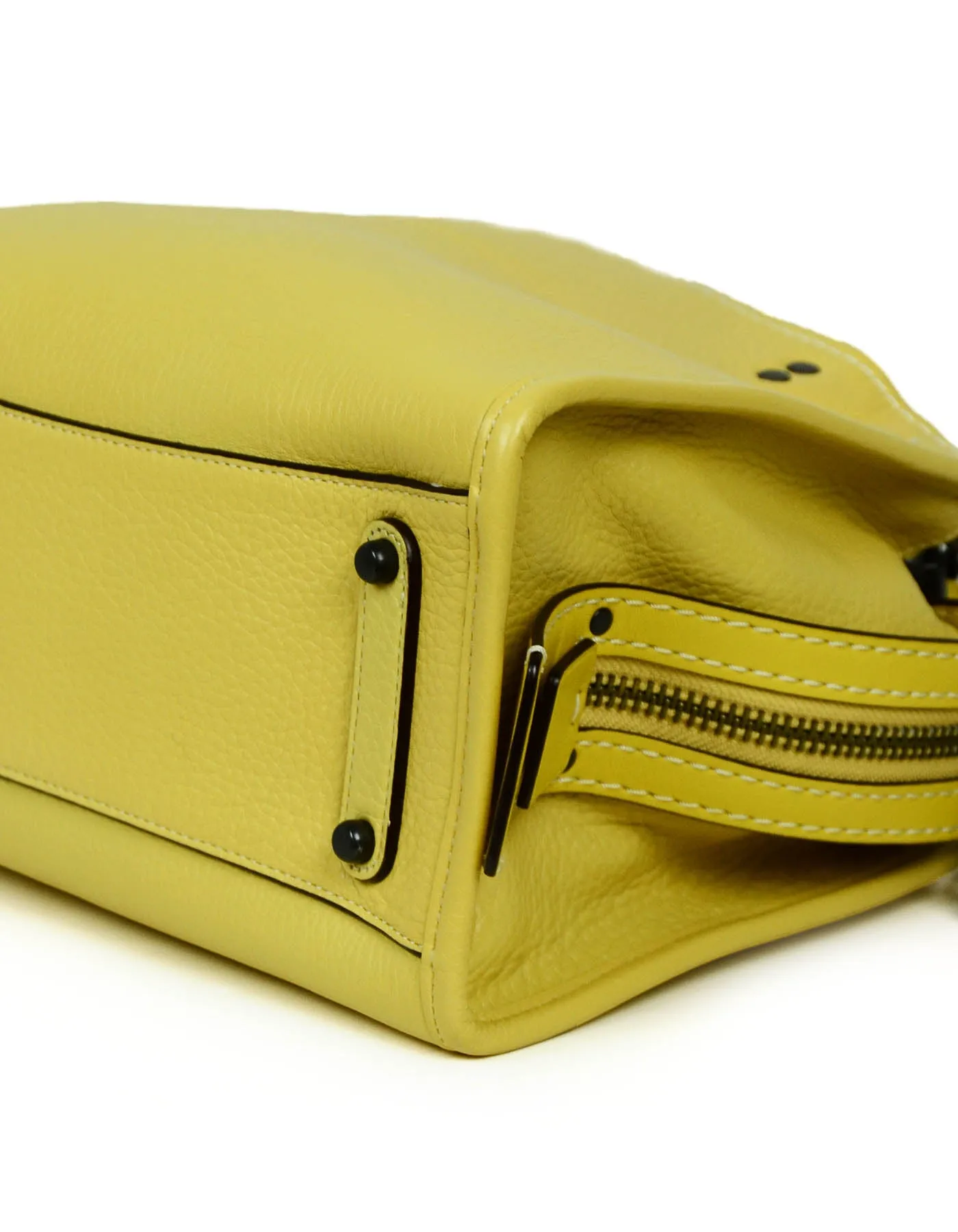 Coach Yellow Leather Rogue 25 Handbag w Snake Trim