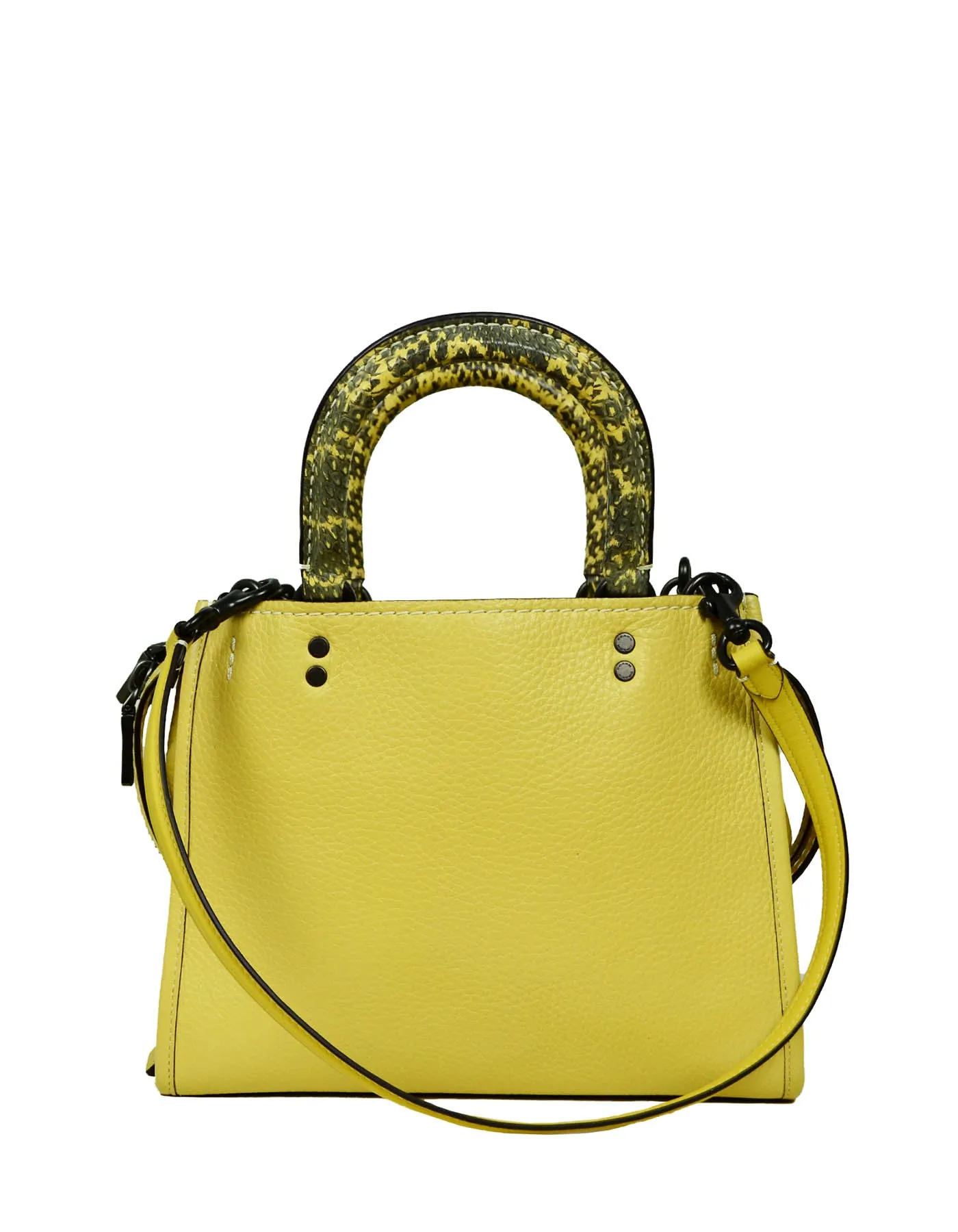 Coach Yellow Leather Rogue 25 Handbag w Snake Trim