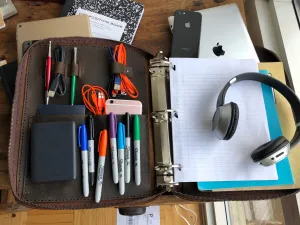 Custom Binder / Zippered Leather Organizer Binder / Portfolio Leather Binder with Zipper
