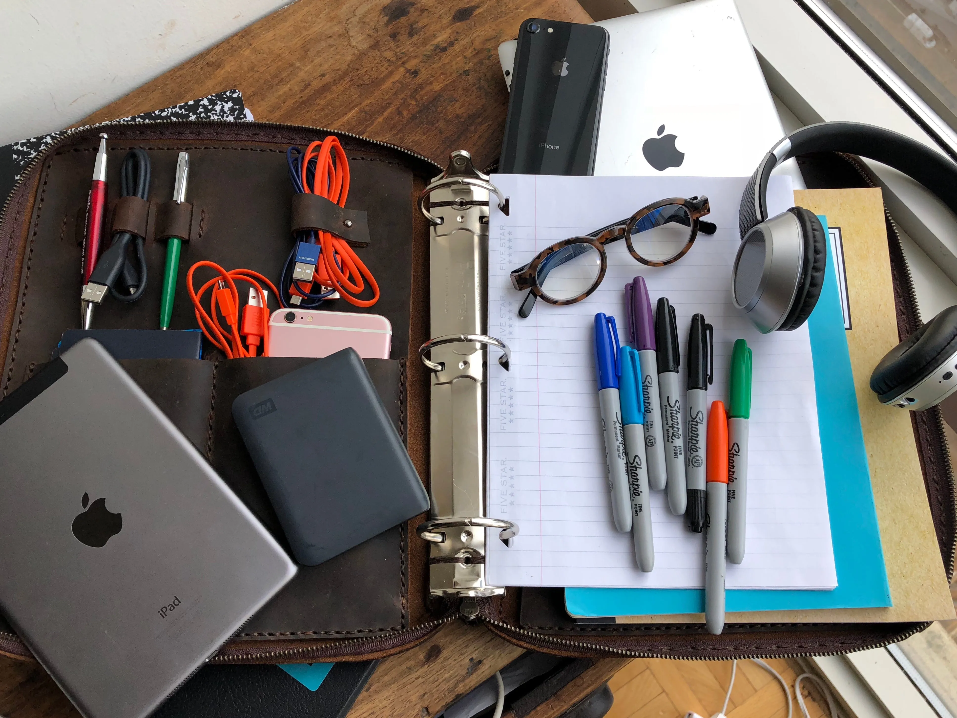 Custom Binder / Zippered Leather Organizer Binder / Portfolio Leather Binder with Zipper