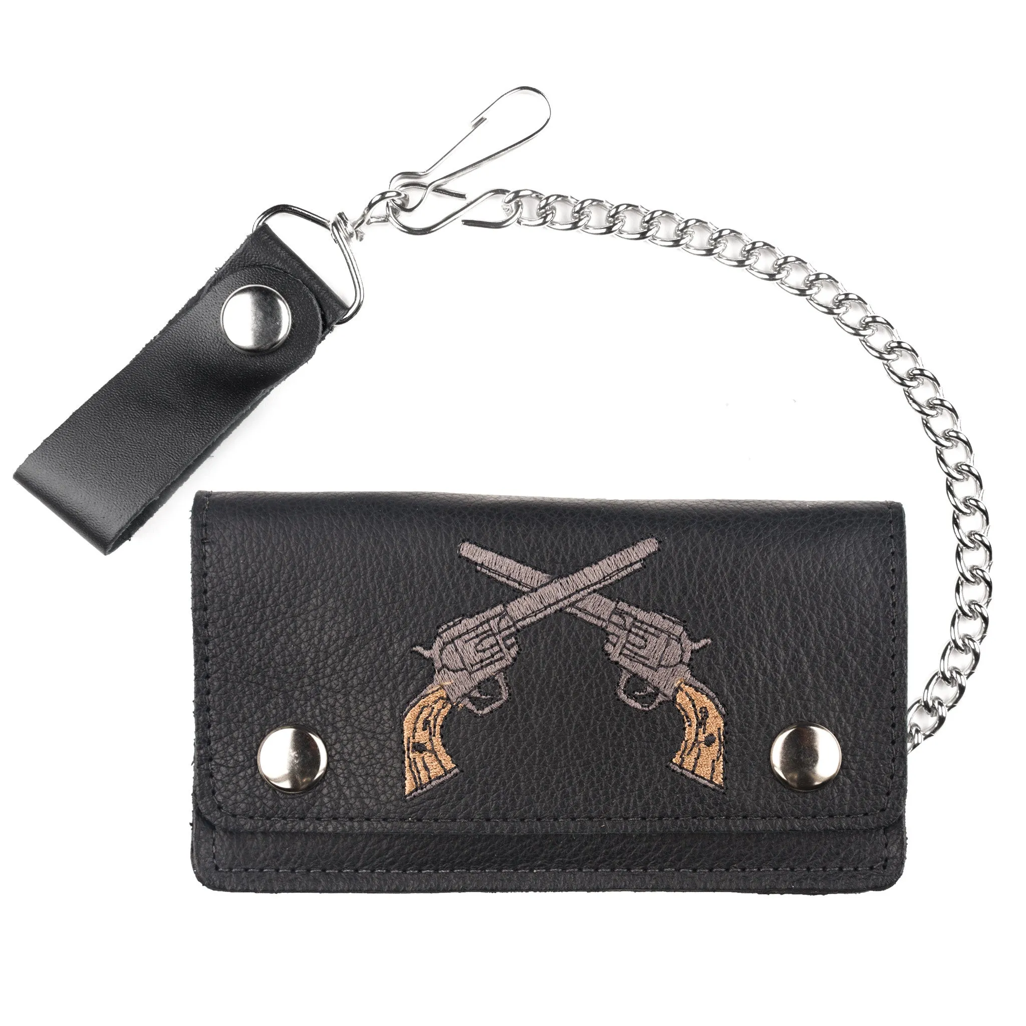 Embroidered Biker Wallet- Pistols